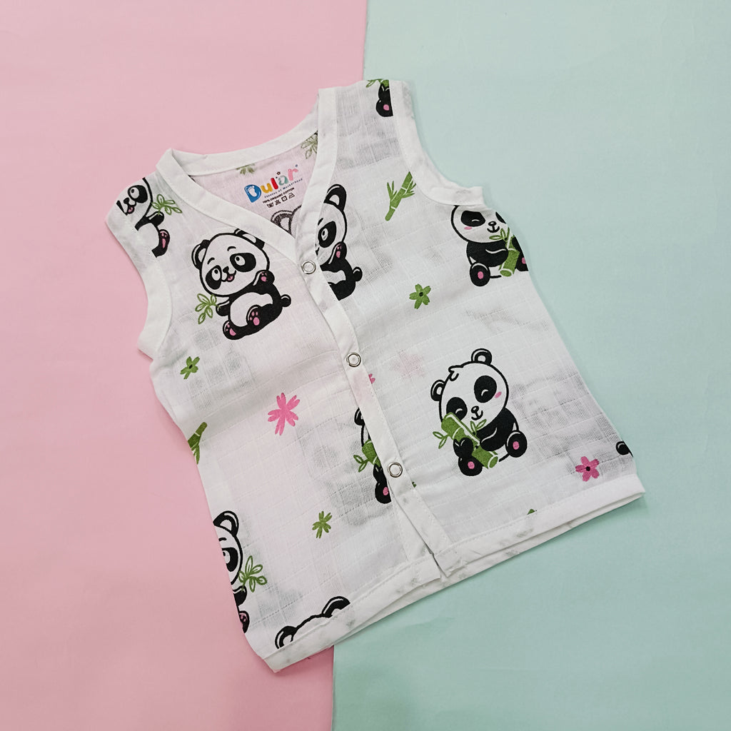 Muslin Front Open Jhabla | Panda & Dear (Pack of 2)