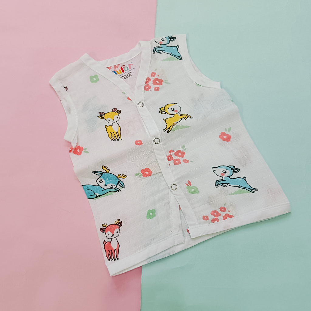 Muslin Front Open Jhabla | Panda & Dear (Pack of 2)