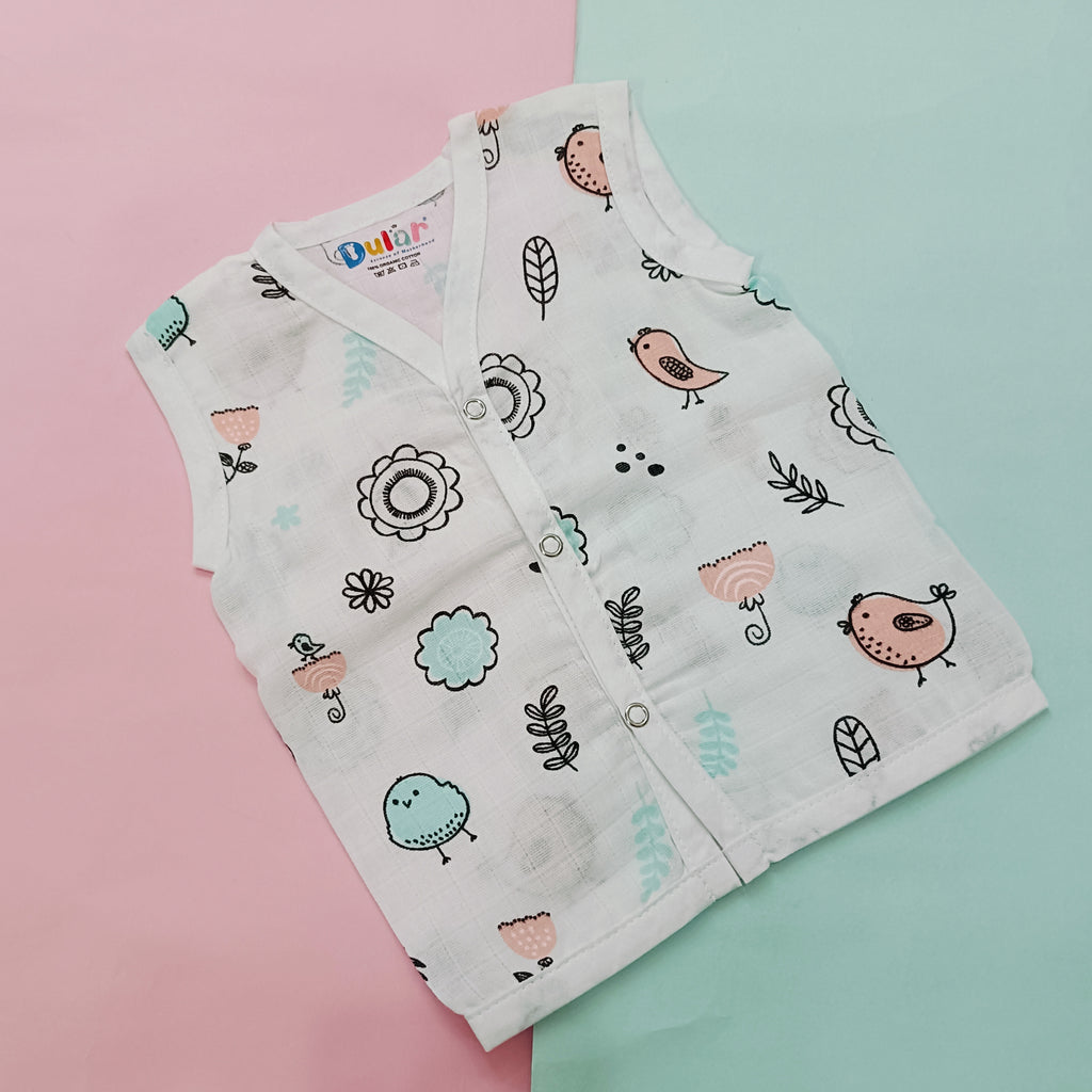Muslin Front Open Jhabla | Twit Bird & Dear Been (Pack of 2)