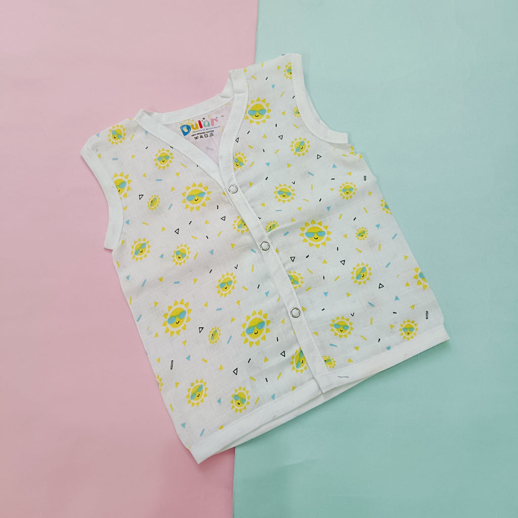 Muslin Front Open Jhabla | Sun & Floral (Pack of 2)
