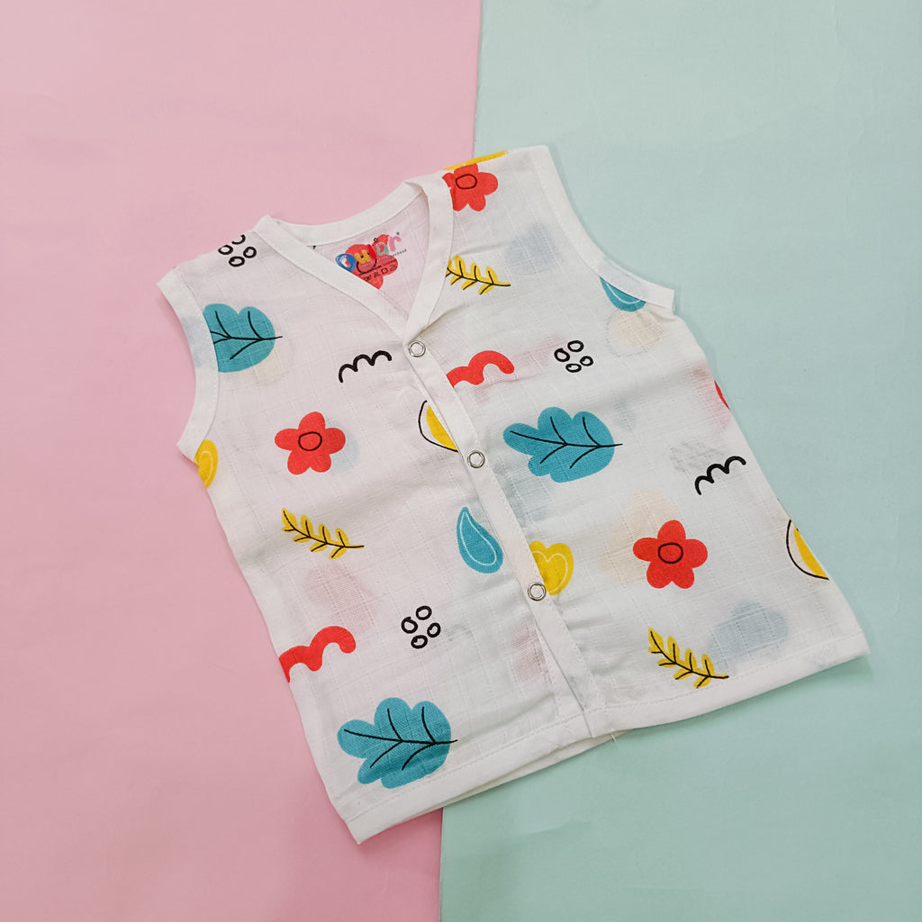 Muslin Front Open Jhabla | Sun & Floral (Pack of 2)