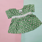 Baby Girl Jhabla | Pista Lotus, Mustard Lotus | Pack of 2