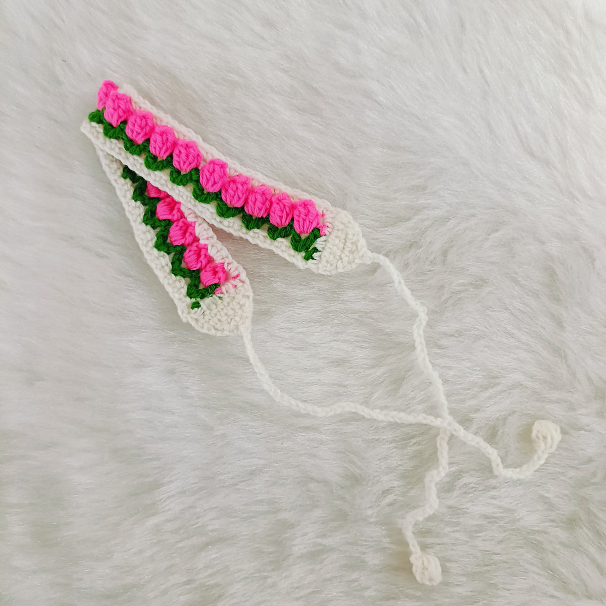 Crochet Hair Belt - Pink