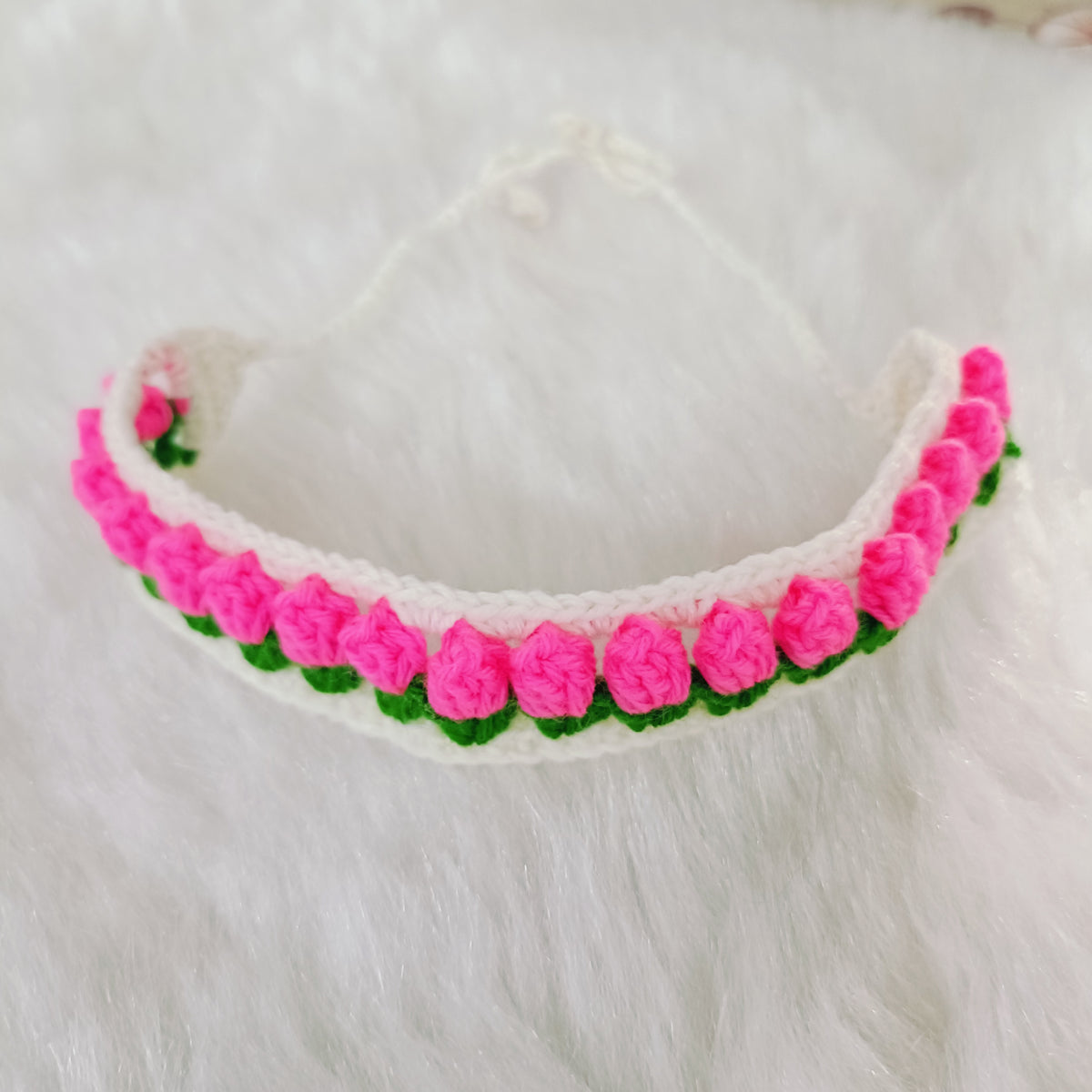 Crochet Hair Belt - Pink