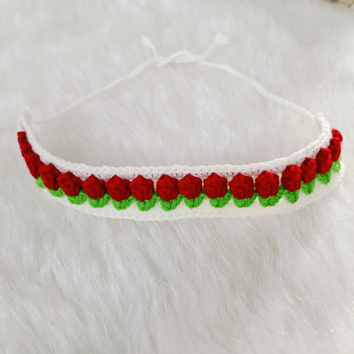 Crochet Hair Belt - Red