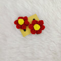 Crochet Flower Hair Clip- Red