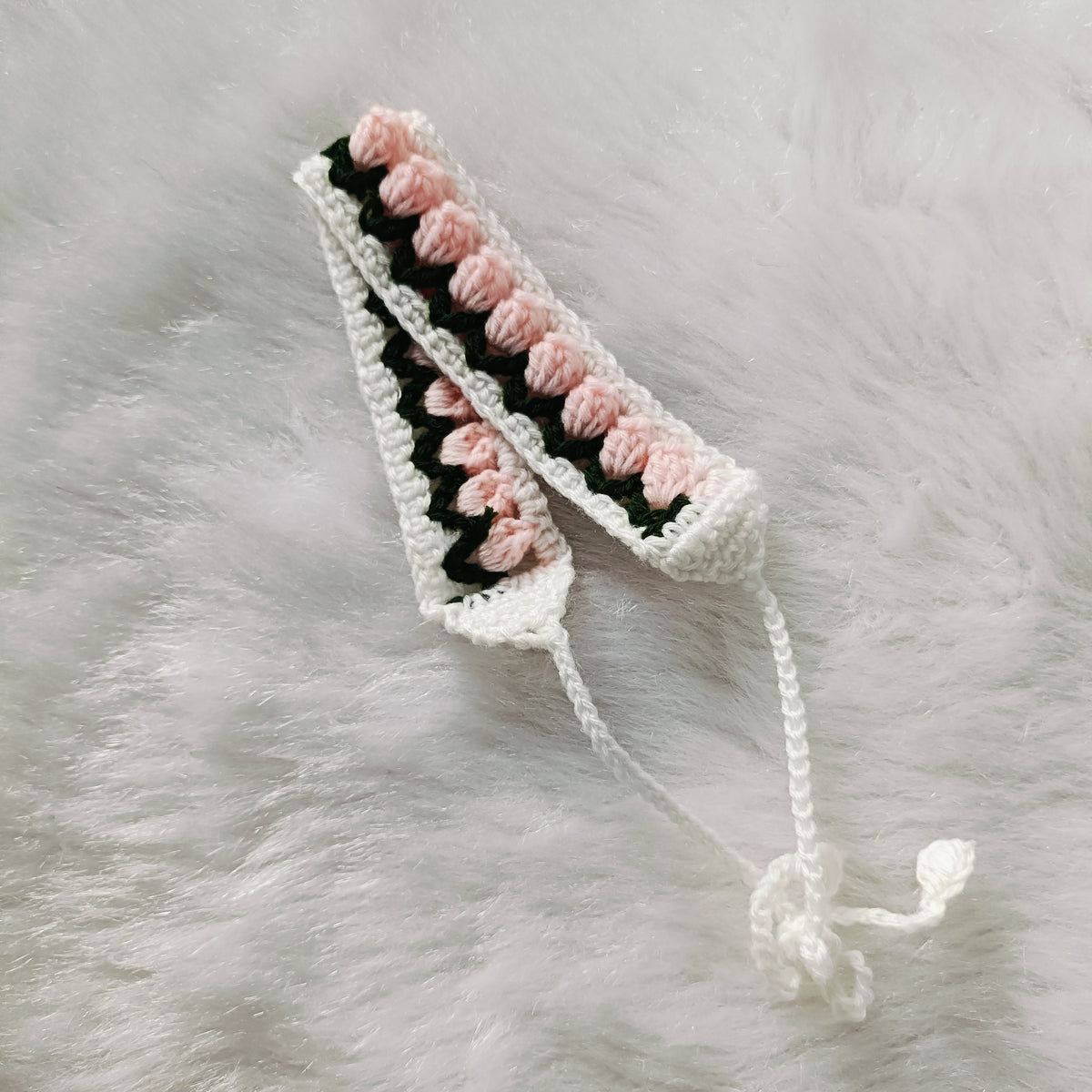 Crochet Hair Belt - Baby Pink