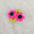 Crochet Flower Hair Clip- Pink