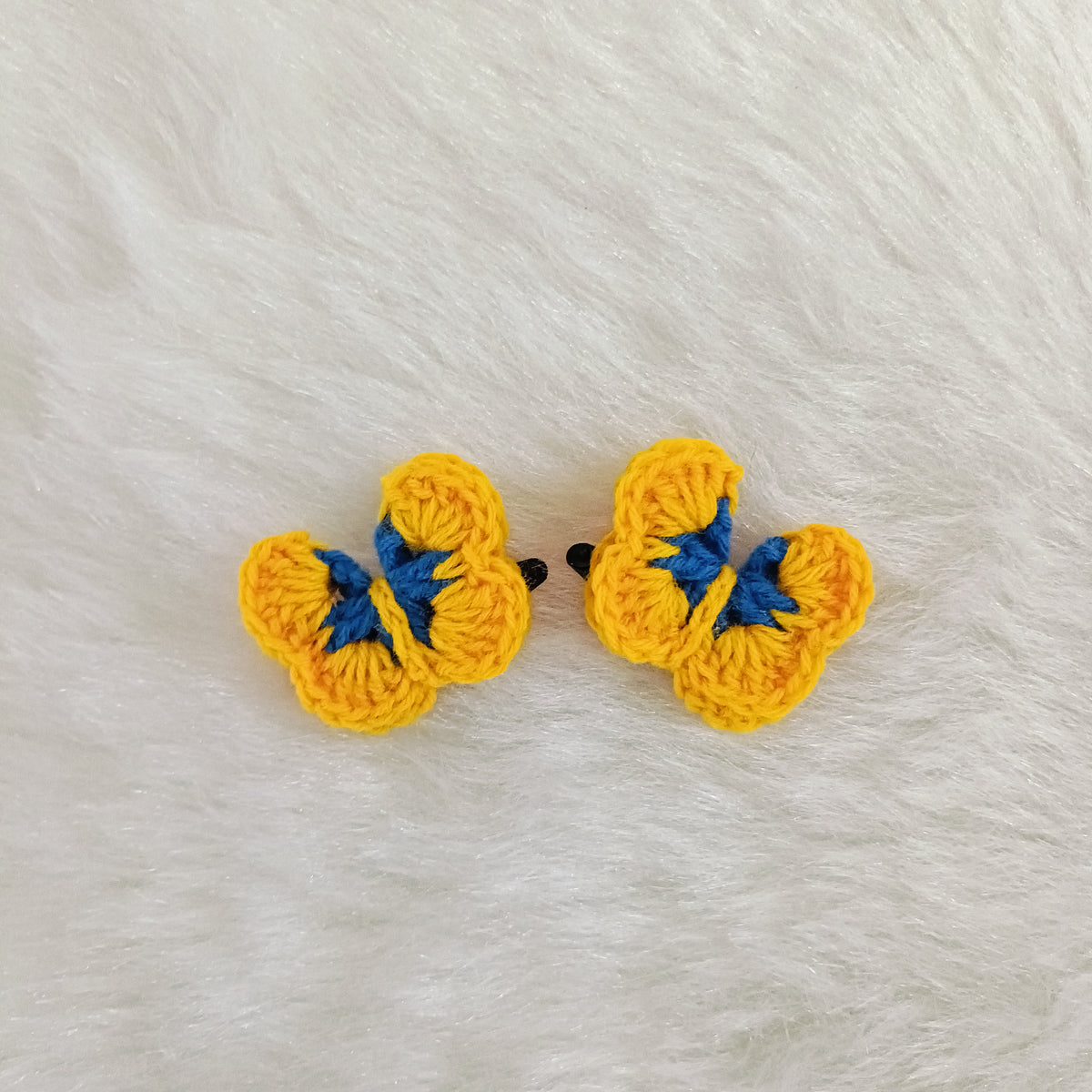 Crochet Butterfly Hair Clip-  Yellow