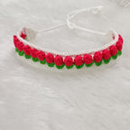 Crochet Hair Belt - Dark Pink
