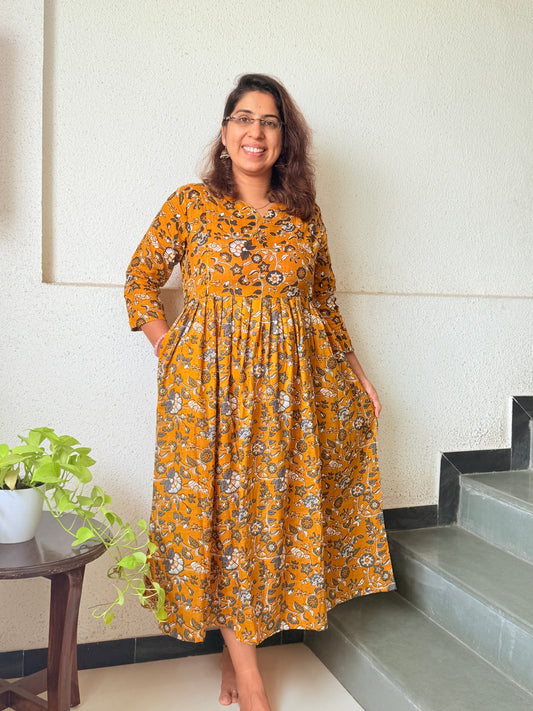 Feeding One Pieces I Yellow Floral I 3/4 Sleeves