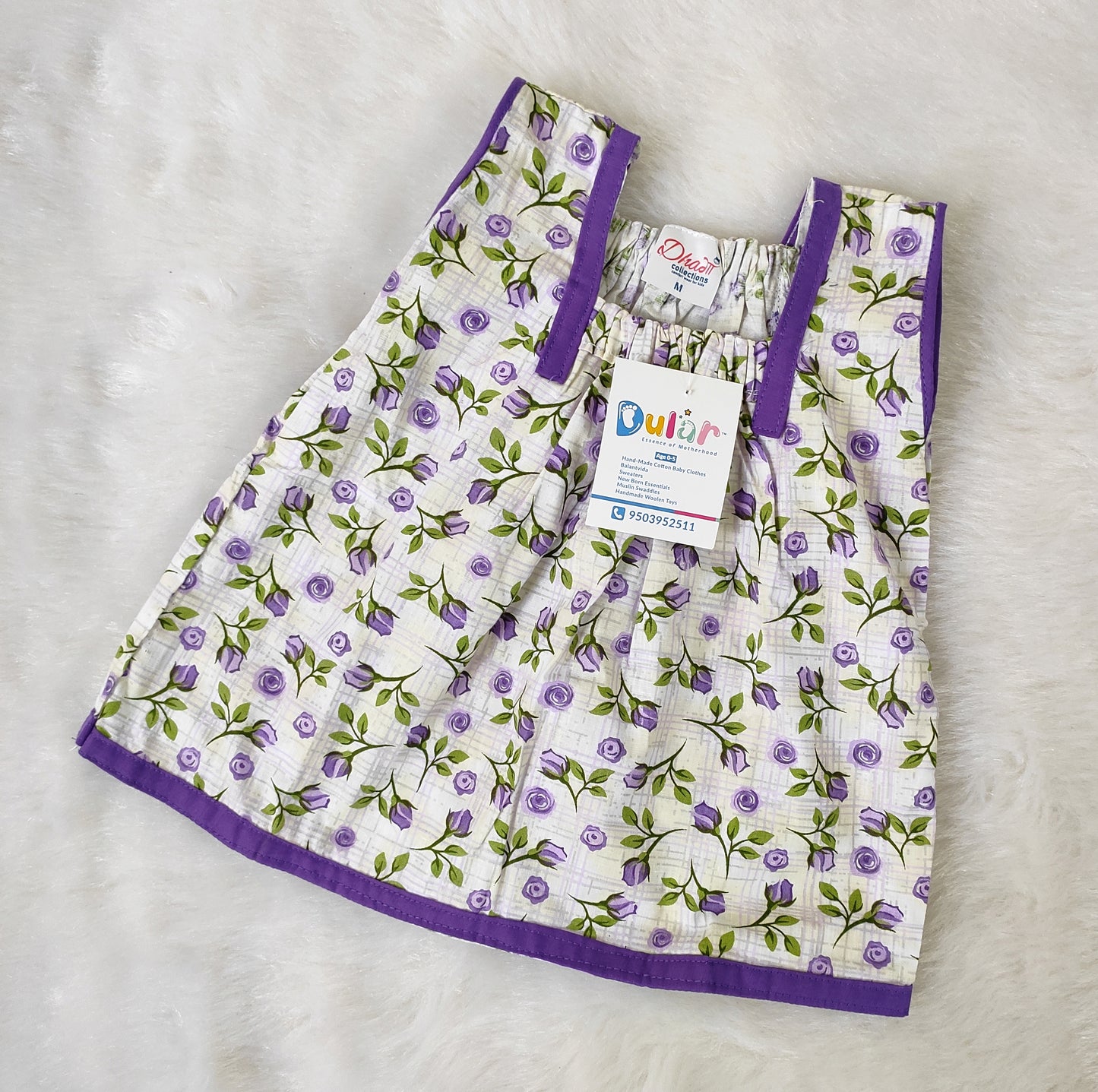 Cotton Frock - Purple Flower