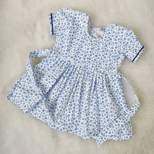 Cotton Frock - Blue Heart