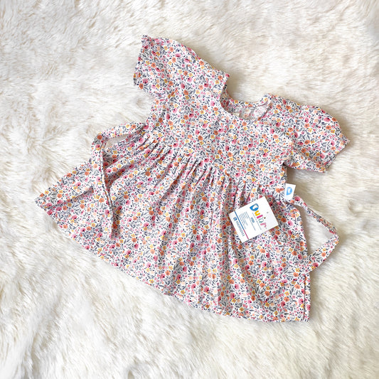 Cotton Frock - Peach Flower