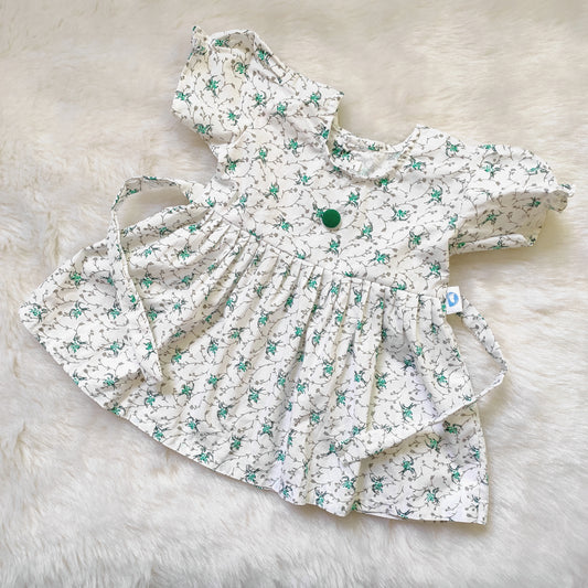 Cotton Frock - Green Flower