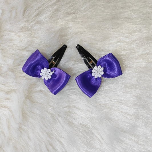 Bow Hair Clip -Violet