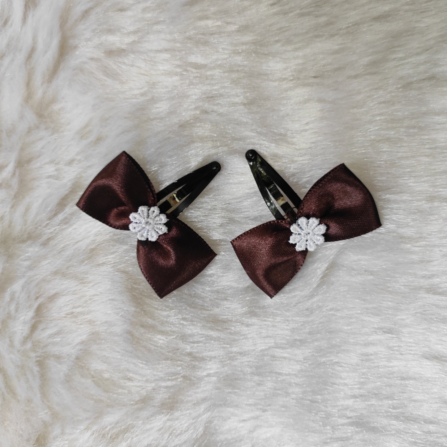 Bow Hair Clip - Brown