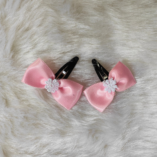 Bow Hair Clip-Baby Pink