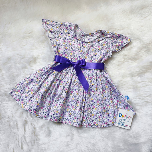 Cotton Frock - Purple Flower