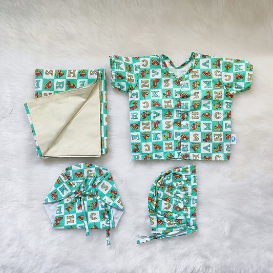 Cotton Gift Set  - Green Alphabet