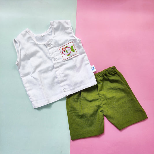 White Embroidery Set - Fish