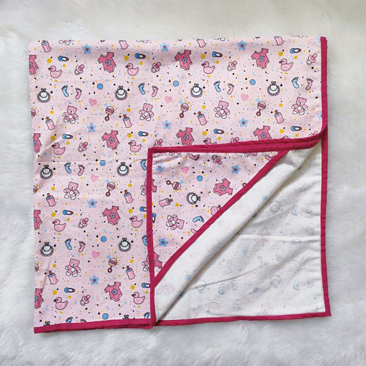 Cotswool Dupte With Hoodie - Pink Bib