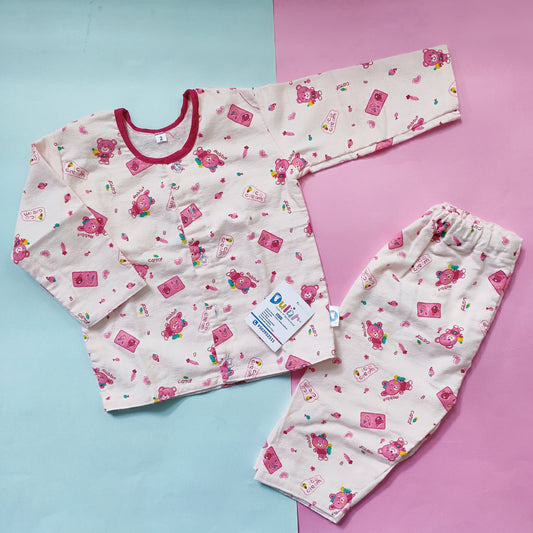 Cotswool Night Suits-Pink Rabbit