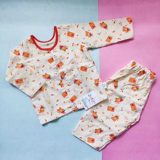 Cotswool Night Suit-Orange Rabbit