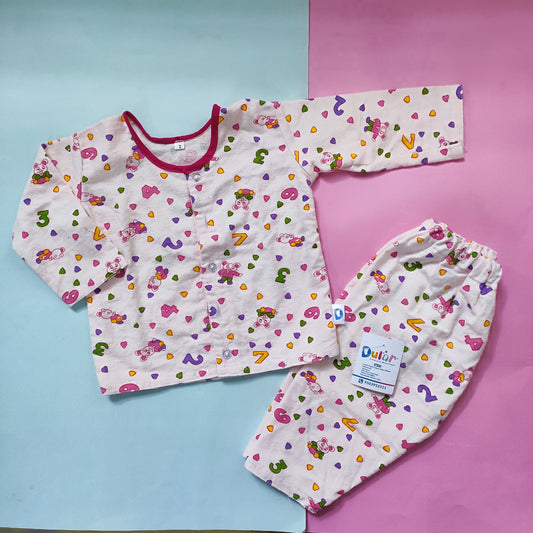 Cotswool Night Suit- Pink Numbers
