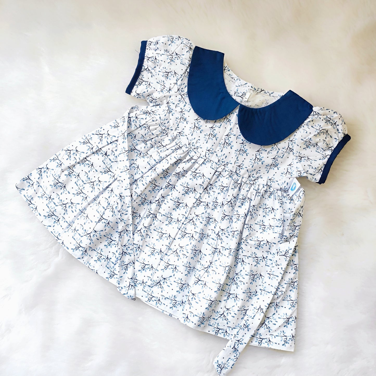 Cotton Frock - Blue Collar