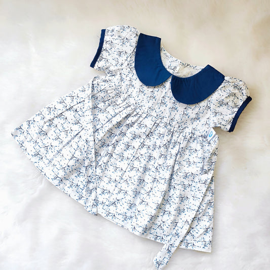 Cotton Frock - Blue Collar