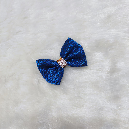 Khan Bow Hair Clip- Blue