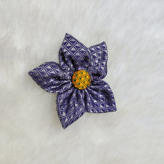 Khan Flower Hair Clip- Grey