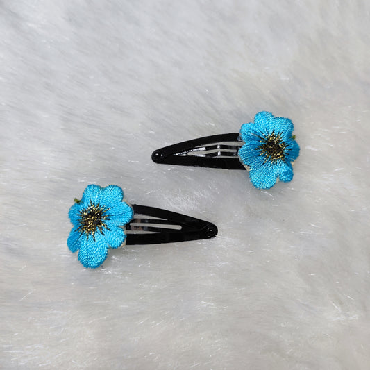 Flower Hair Clip - Blue