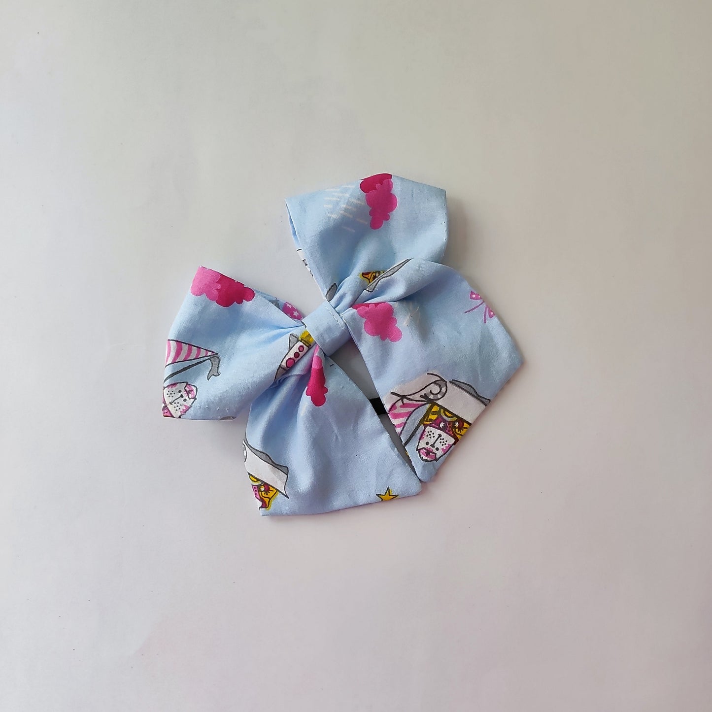 Hair Bow - Blue Ship