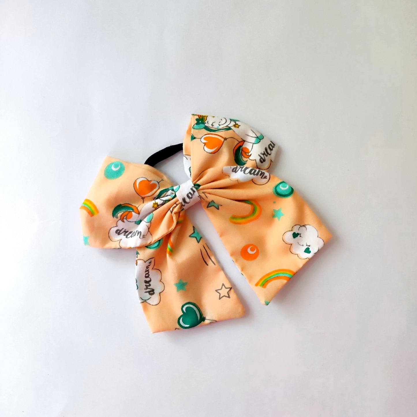 Hair Bow - Orange Unicorn