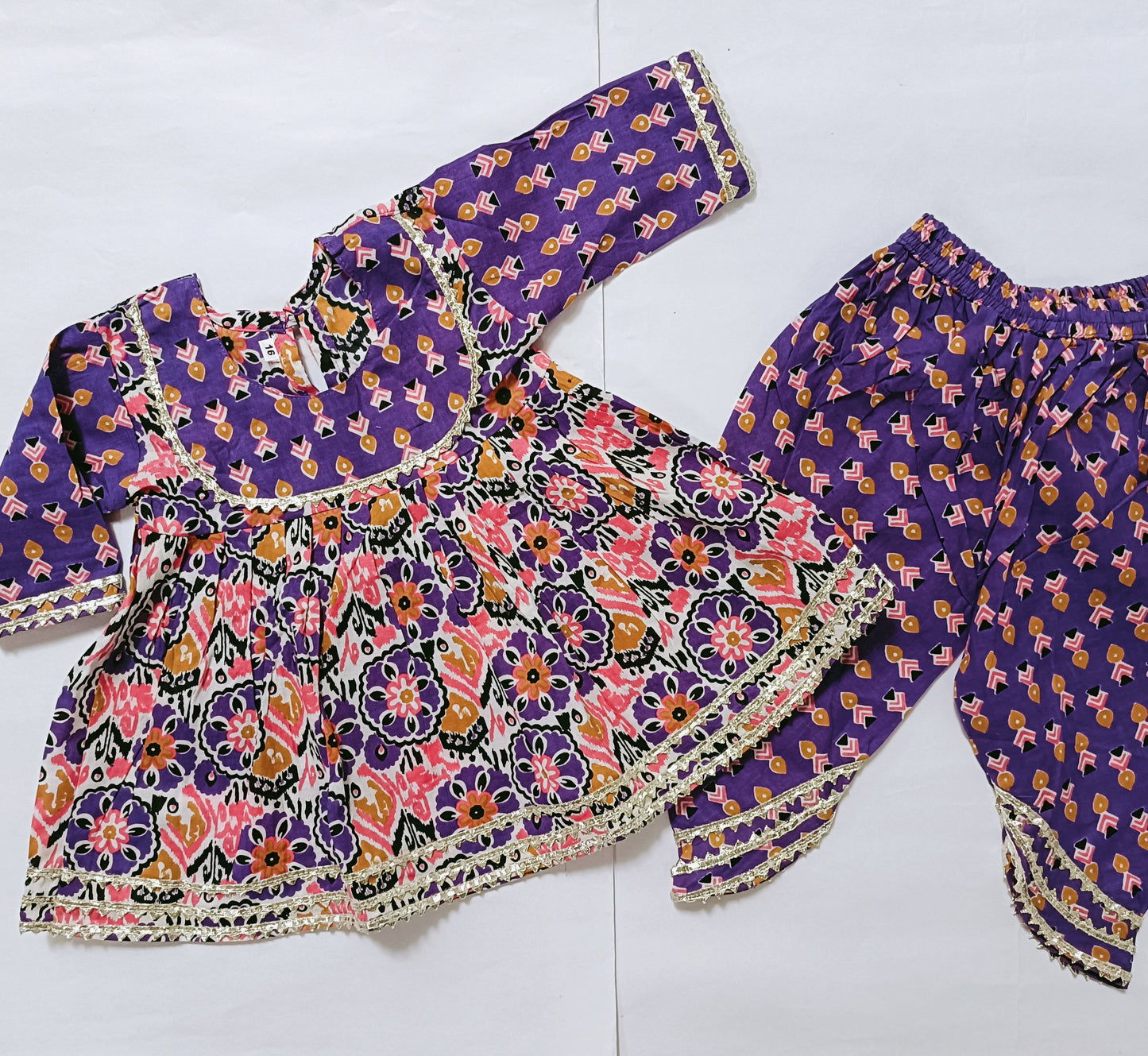 Ethnic Dress -  Purple with dhoti pant