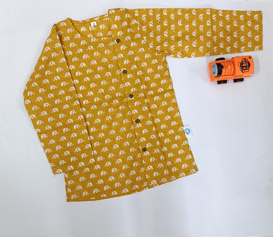 Short Kurta - Mustard Elephant