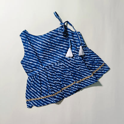 Kurta Set for Girls | Lehriya | Navy Blue