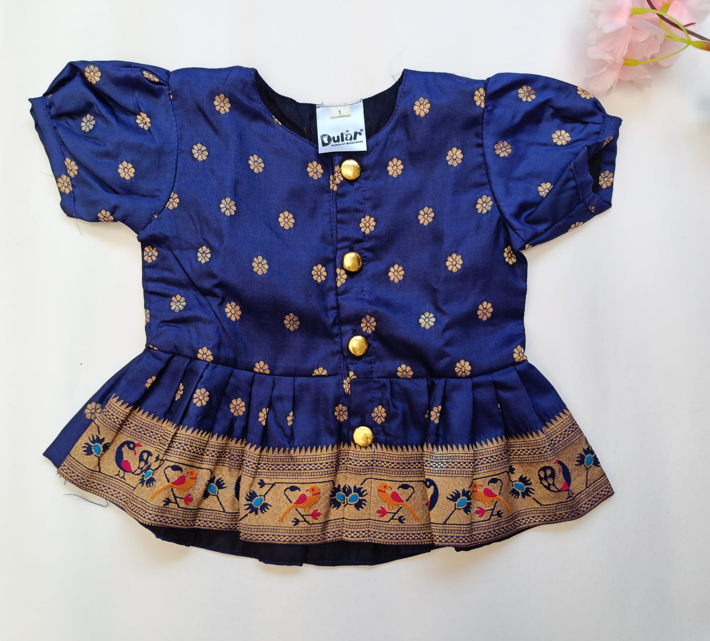 Paithani Co-Ord Set for Girls | Blue