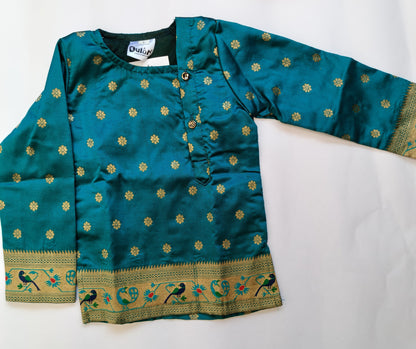 Kurta for Boys | Paithani | Peacock Green