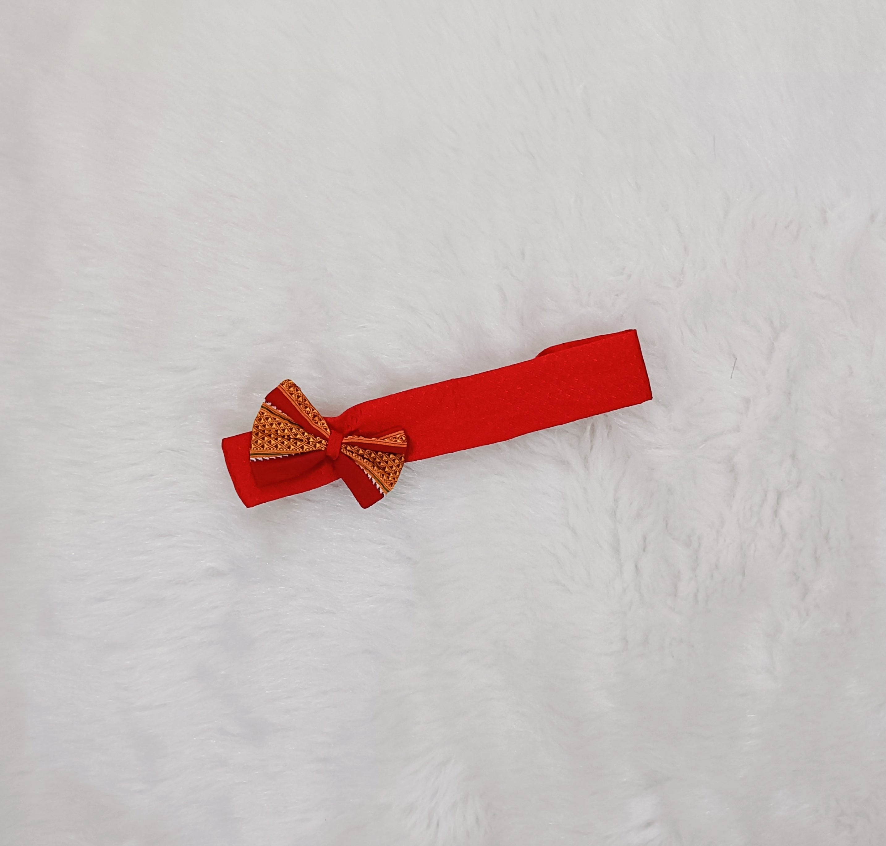 Khun Hair Band with contrast bow - Red