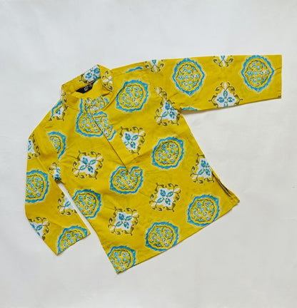 Kurta Pajama Set for Boys | Yellow & Blue