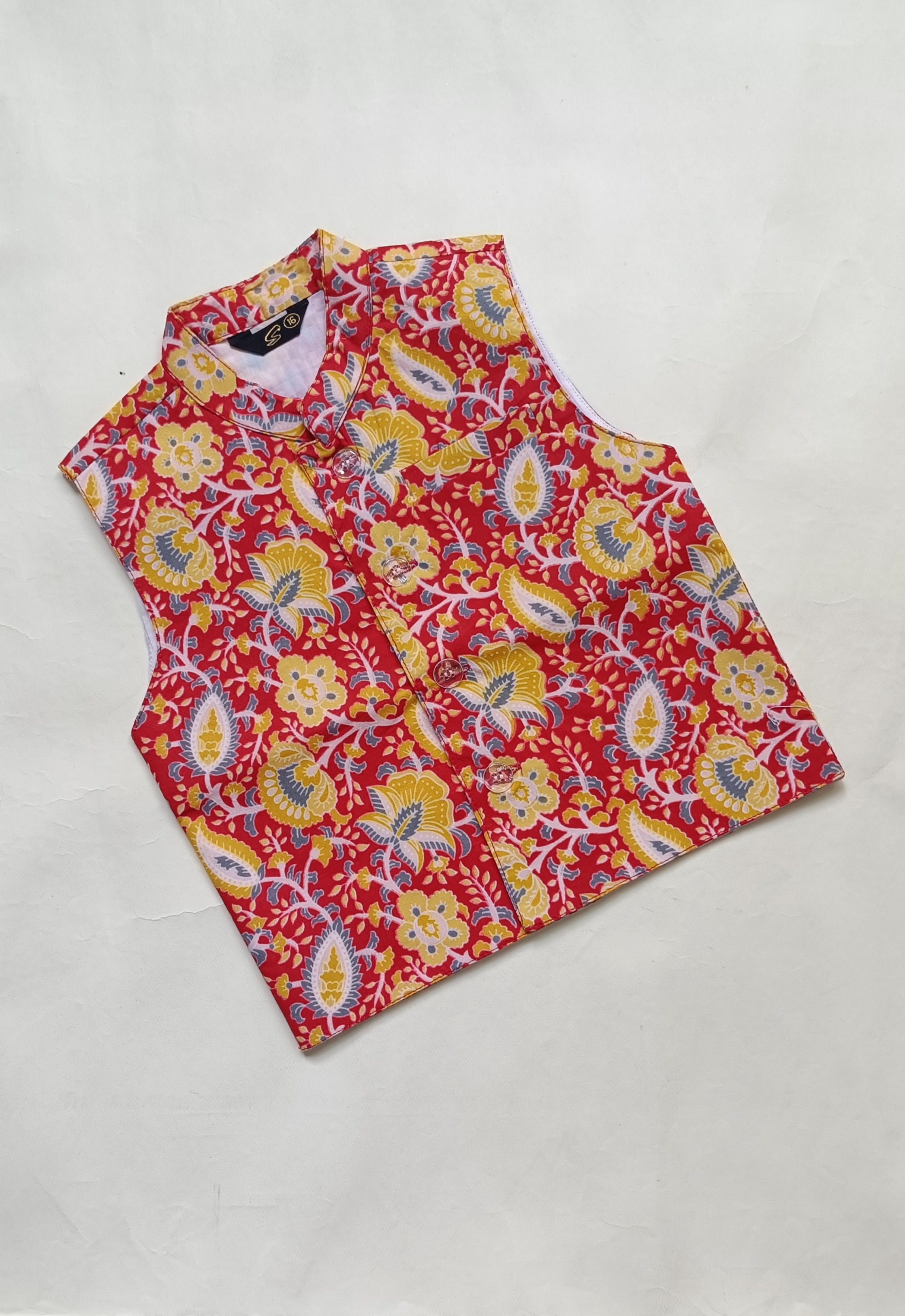 Kurta Pajama Set for Boys | Red Floral