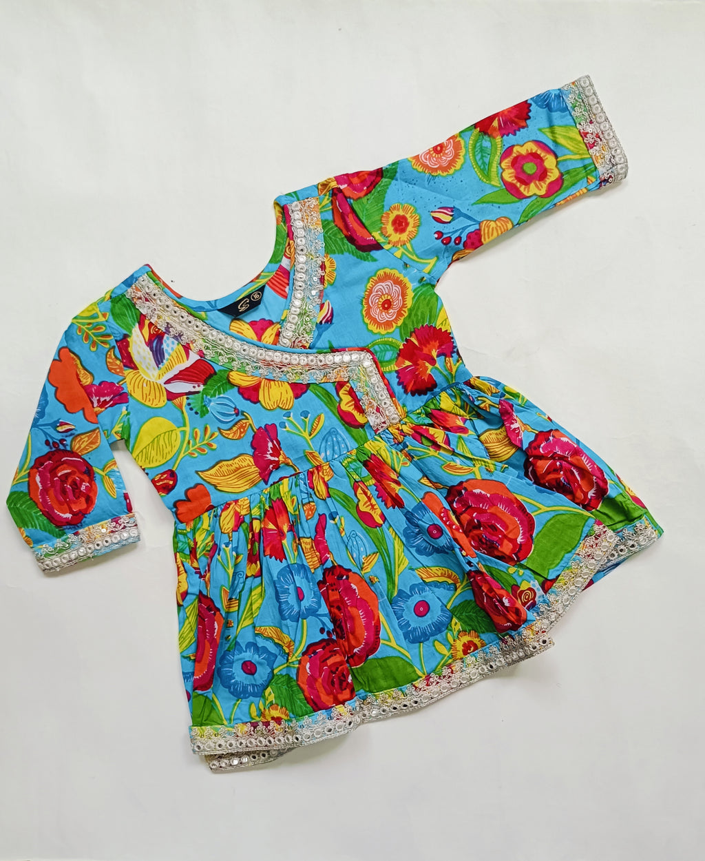 Kurta Set for Girls | Blue Floral