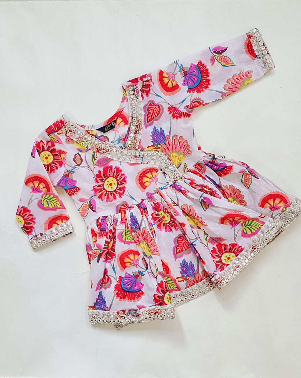 Kurta Set for Girls | White Floral