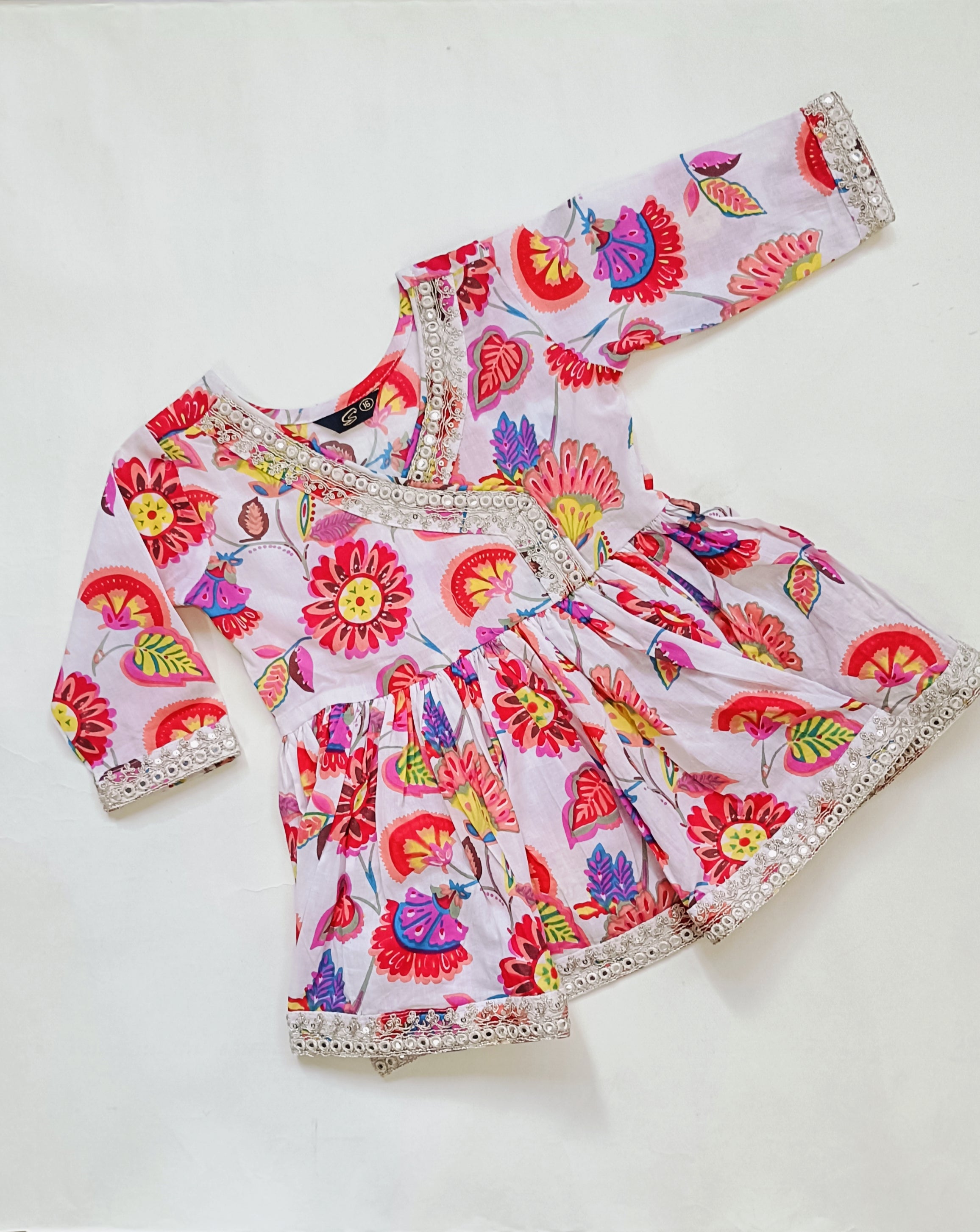 Kurta Set for Girls | White Floral