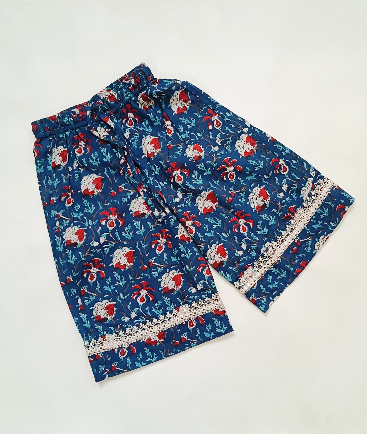 Kurta Set for Girls | Navy Blue Floral