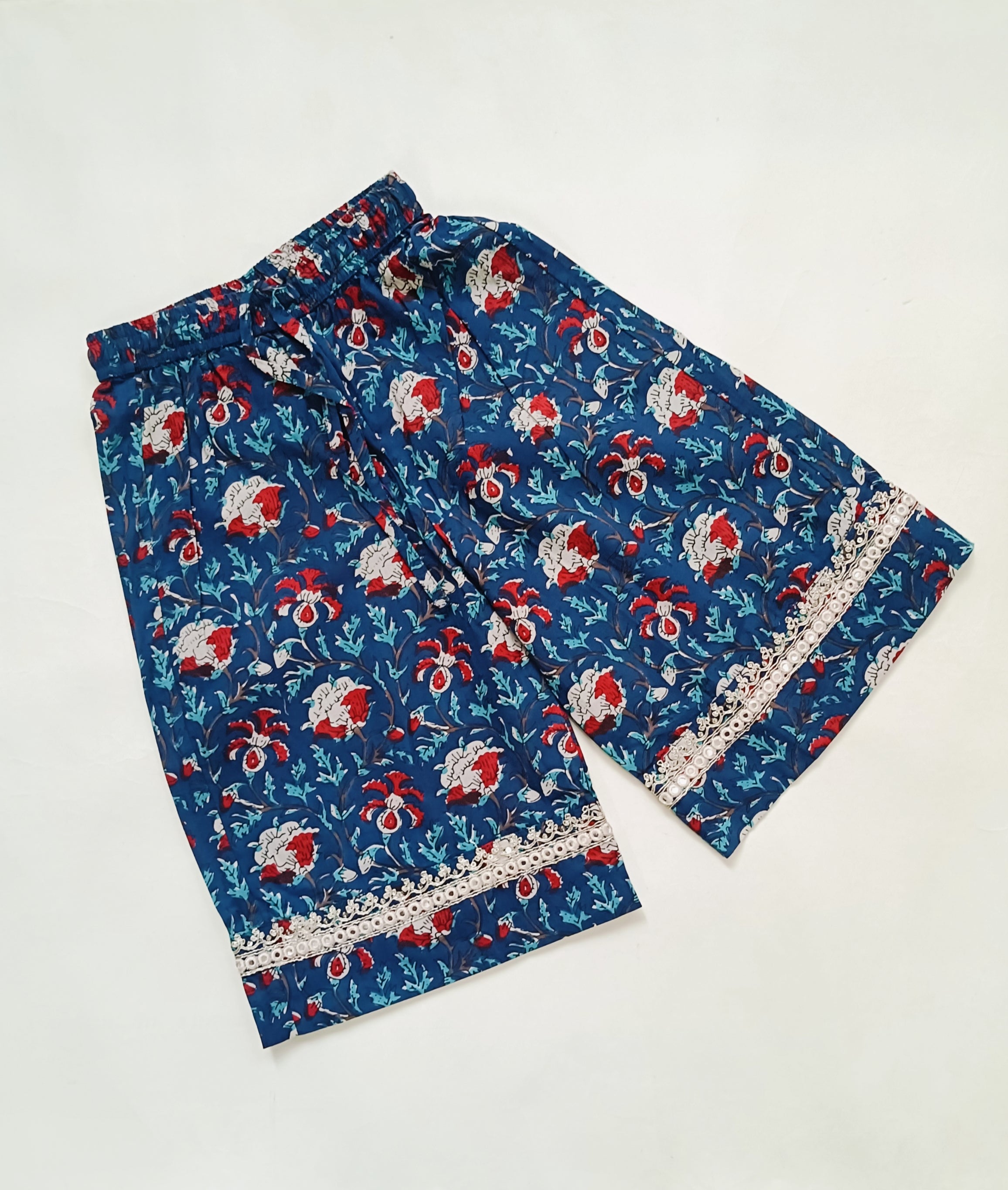 Kurta Set for Girls | Navy Blue Floral
