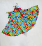 Dhoti Set for Girls | Blue Flower